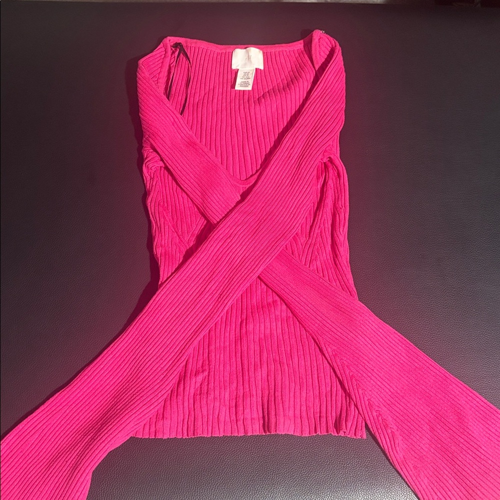 H&M Bright Pink Ribbed Knit Top - Picture 4 of 5